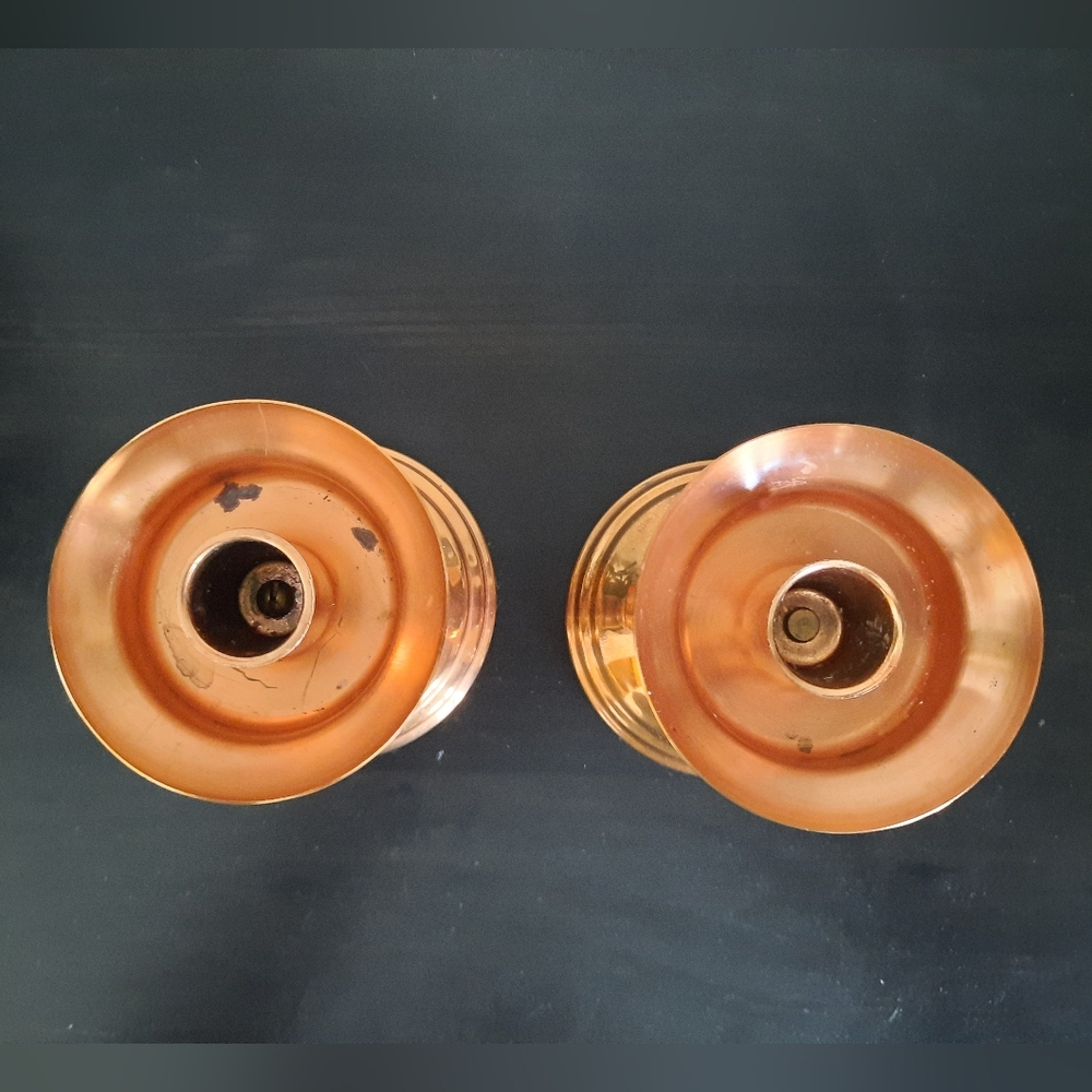 Vintage Coppercraft Guild Copper & Wood Candlestick Holders - Picture 8 of 10